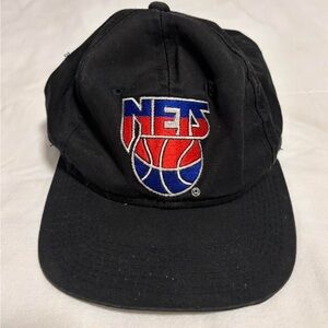 NBA New York Nets Vintage 80s Black Cap- made in Korea